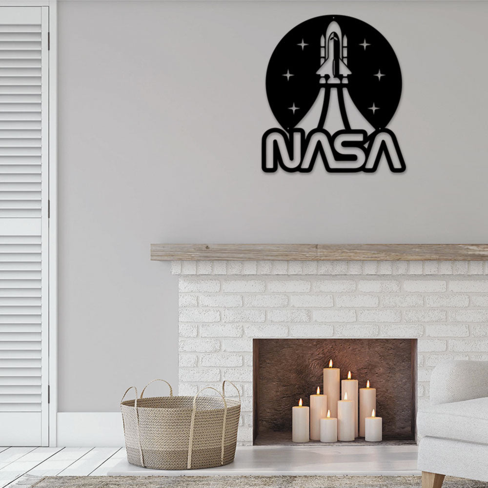 Retro Nasa To The Galaxy - Led Light Metal - Owls Matrix LTD