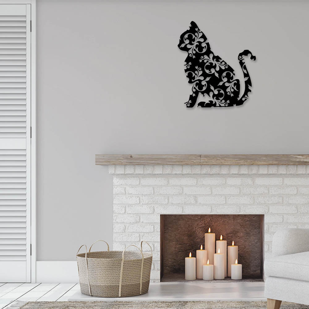 Floral Cat Cute Style - Led Light Metal - Owls Matrix LTD