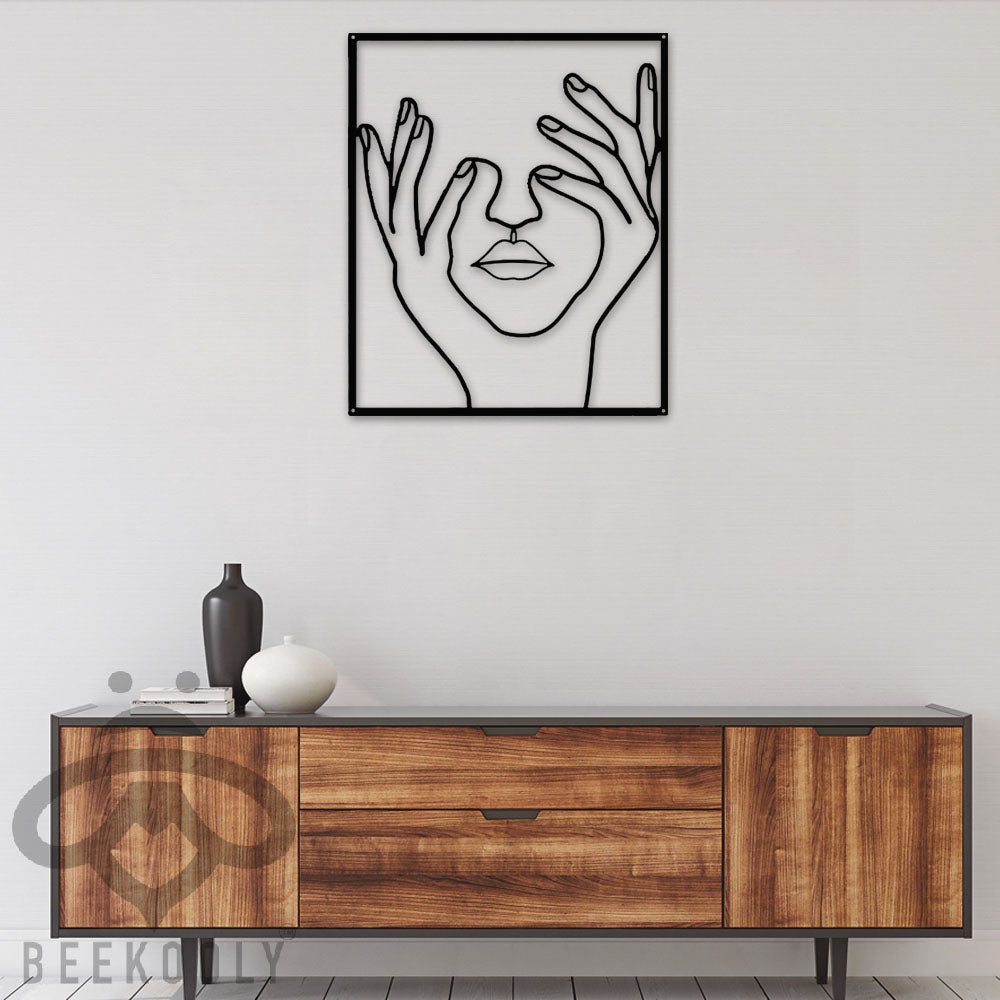 Abstract Face Line - Led Light Metal - Owls Matrix LTD