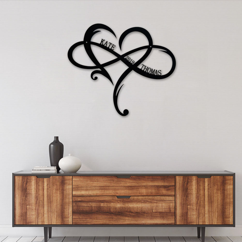 Heart Love My Life Personalized - Led Light Metal - Owls Matrix LTD