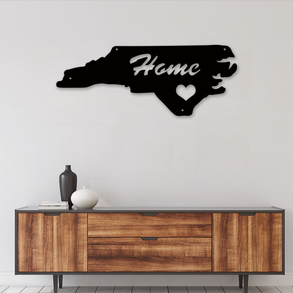 North Carolina Home Is My Love - Led Light Metal - Owls Matrix LTD