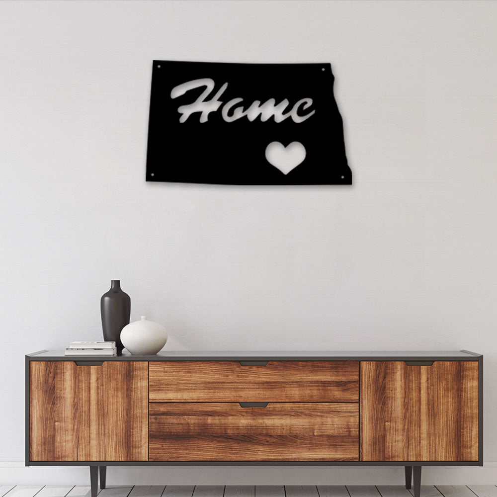 North Dakota Home Is My Love - Led Light Metal - Owls Matrix LTD