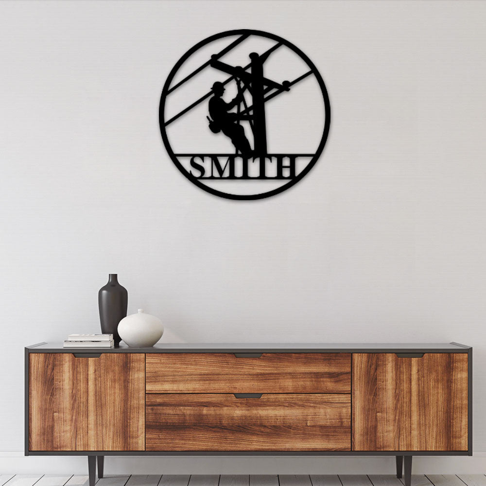 Lineman Personalized - Led Light Metal - Owls Matrix LTD