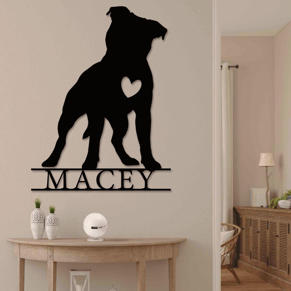 Pitbull Love Dog Style Personalized - Led Light Metal - Owls Matrix LTD