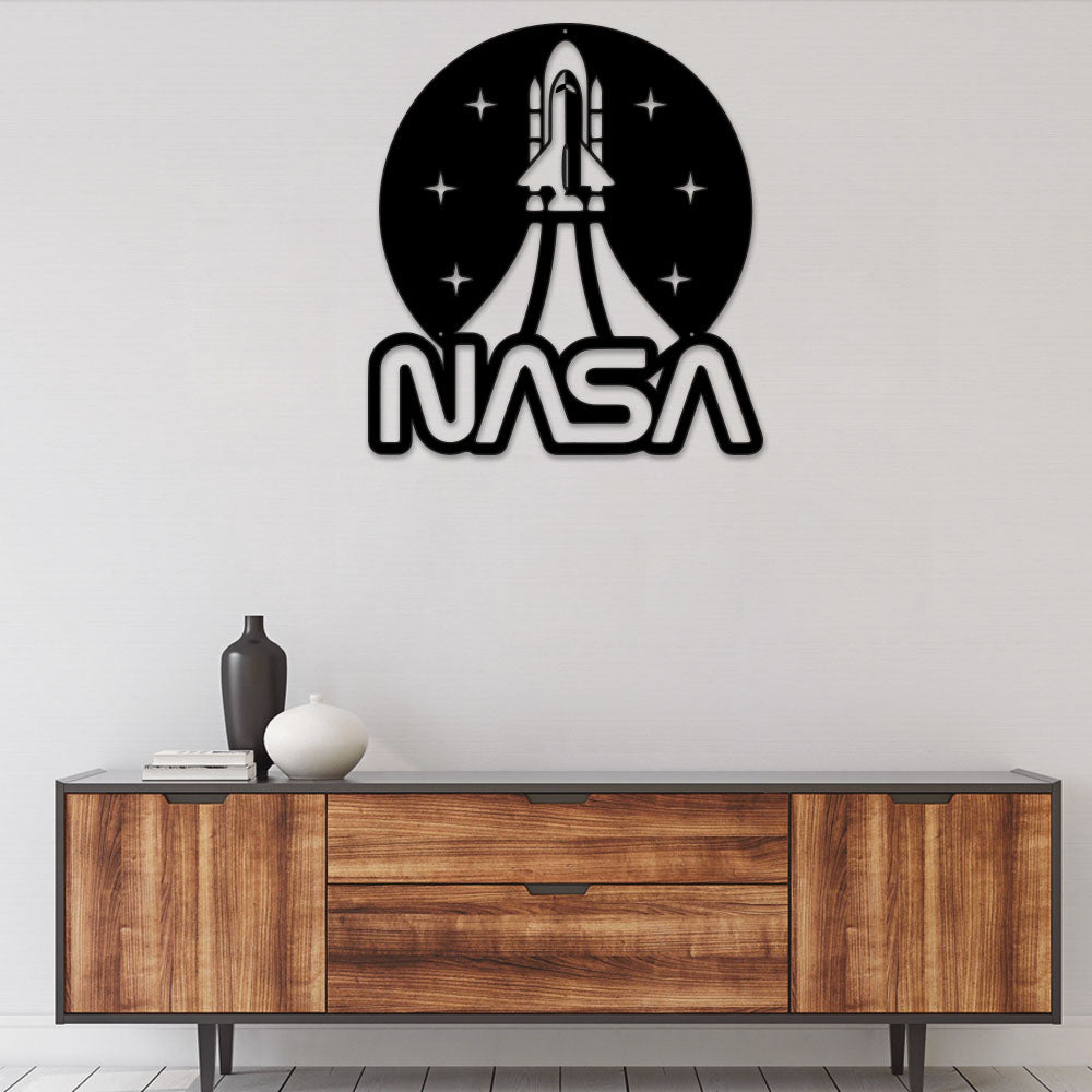 Retro Nasa To The Galaxy - Led Light Metal - Owls Matrix LTD