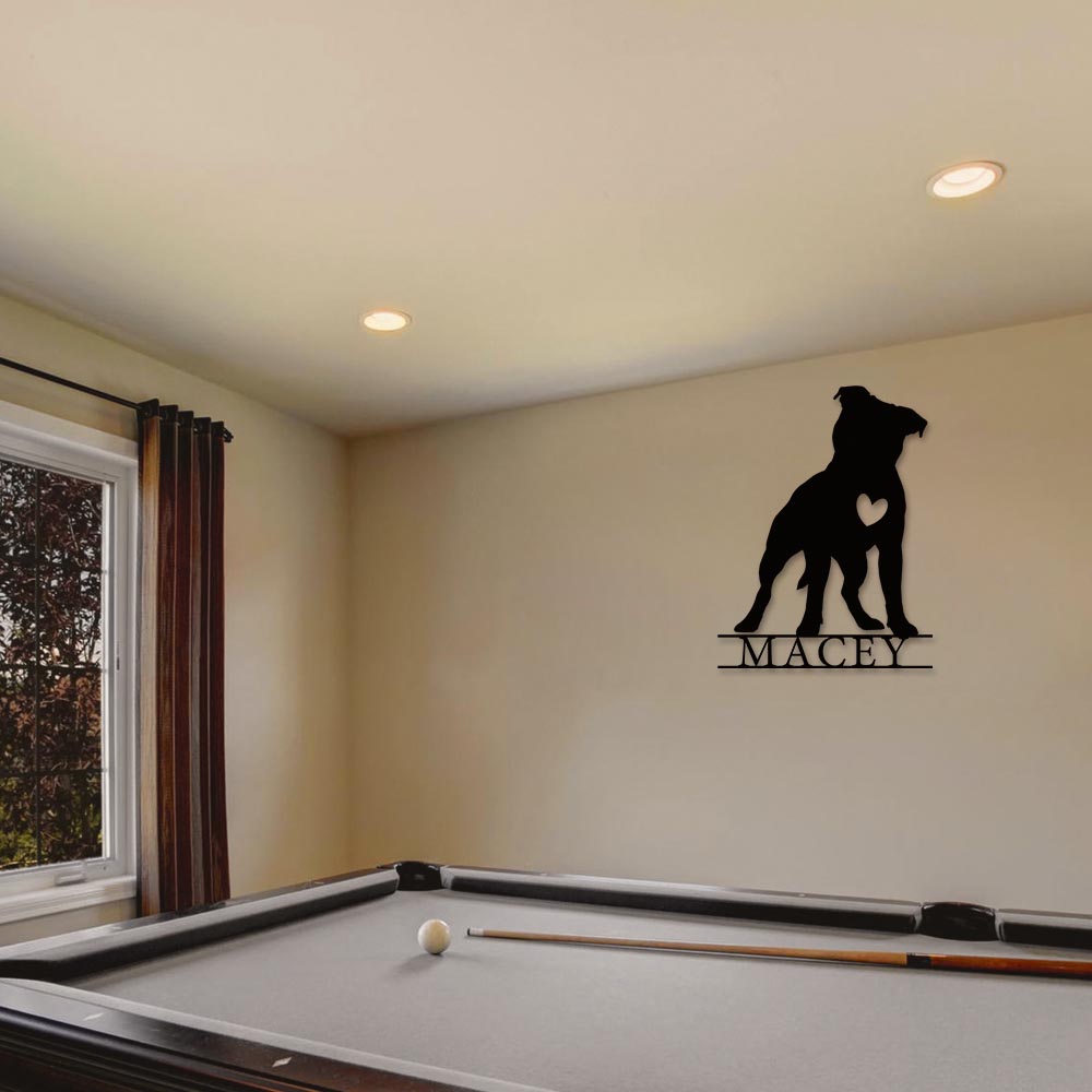 Pitbull Love Dog Style Personalized - Led Light Metal - Owls Matrix LTD