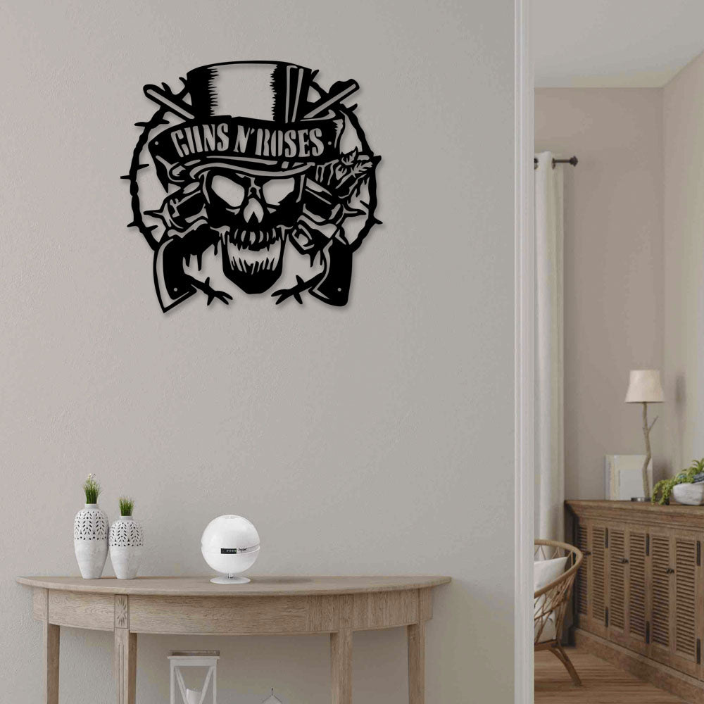 Skull Guns N' Roses - Led Light Metal - Owls Matrix LTD