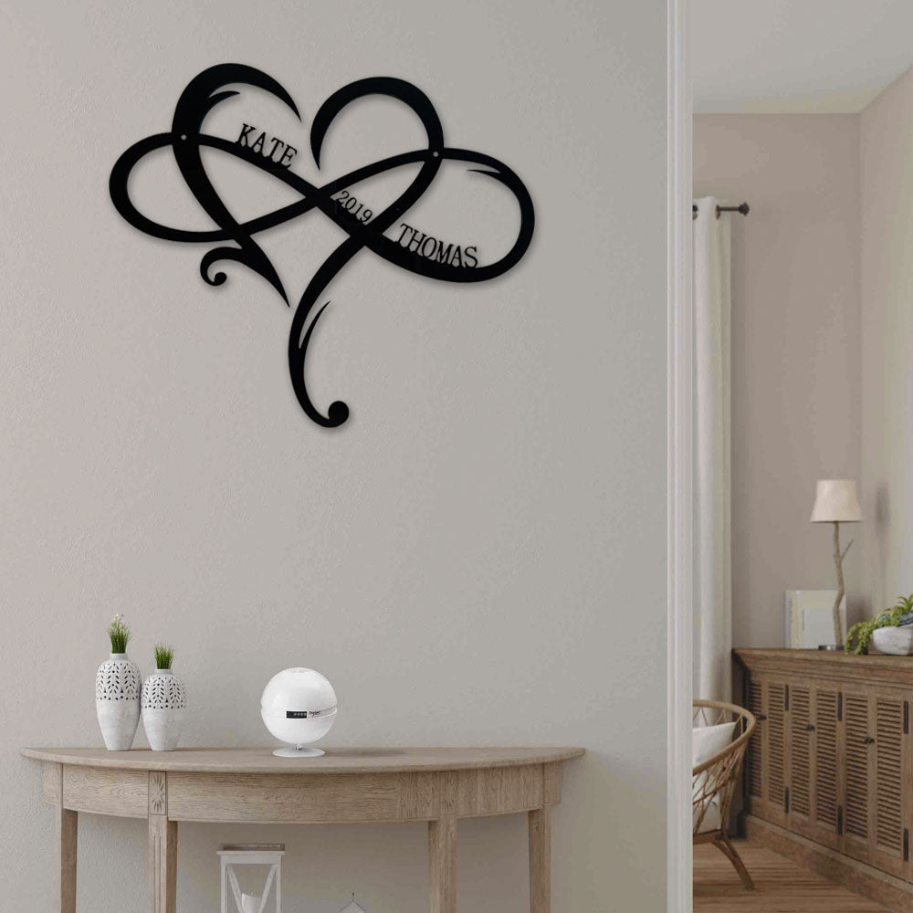 Heart Love My Life Personalized - Led Light Metal - Owls Matrix LTD