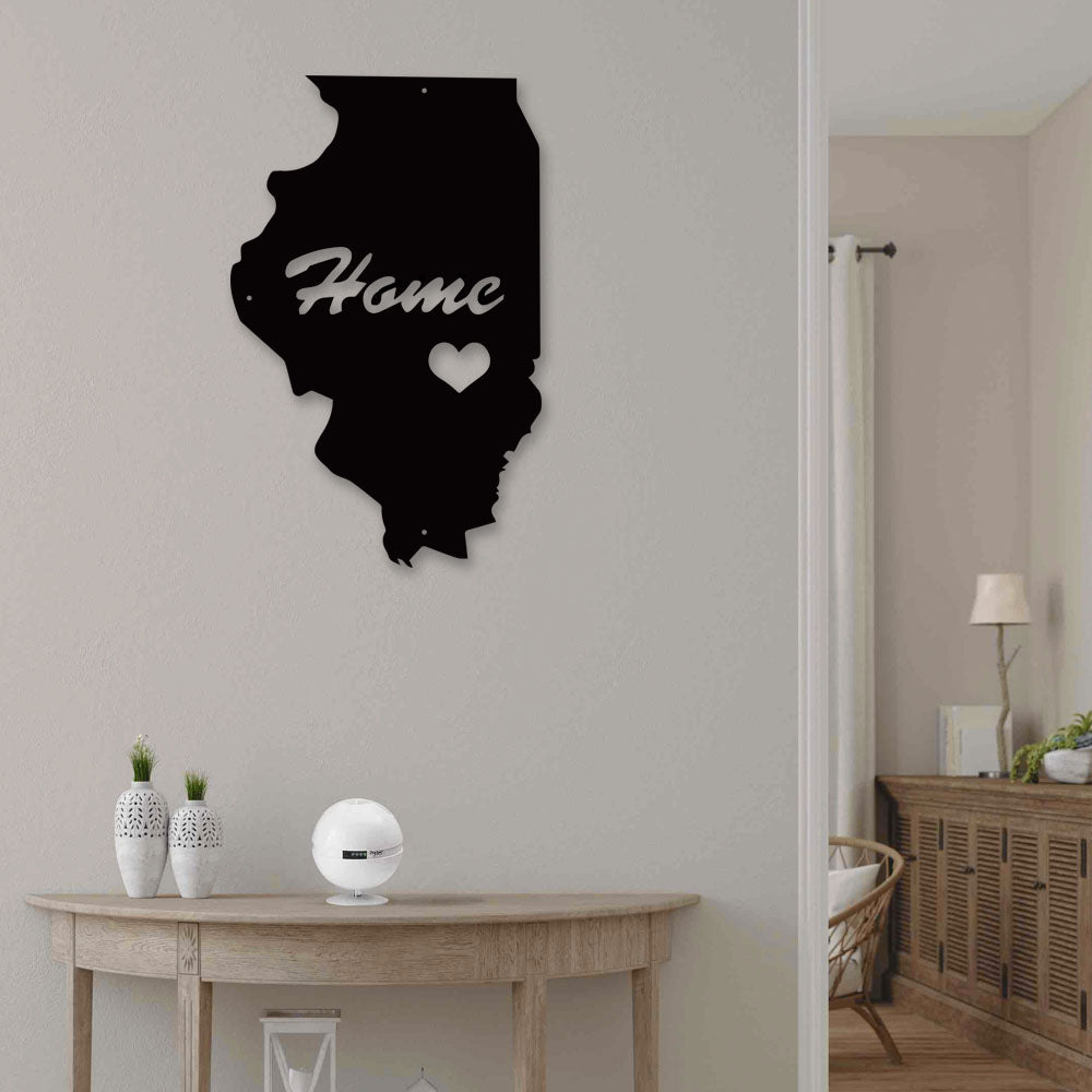 Illinois The Place I Love - Led Light Metal - Owls Matrix LTD