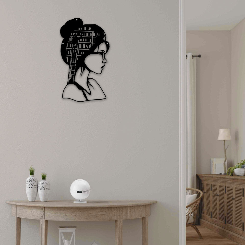 Book Lover Girl - Led Light Metal - Owls Matrix LTD