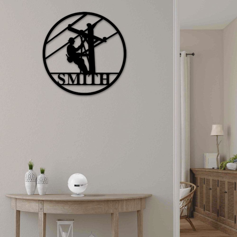 Lineman Personalized - Led Light Metal - Owls Matrix LTD