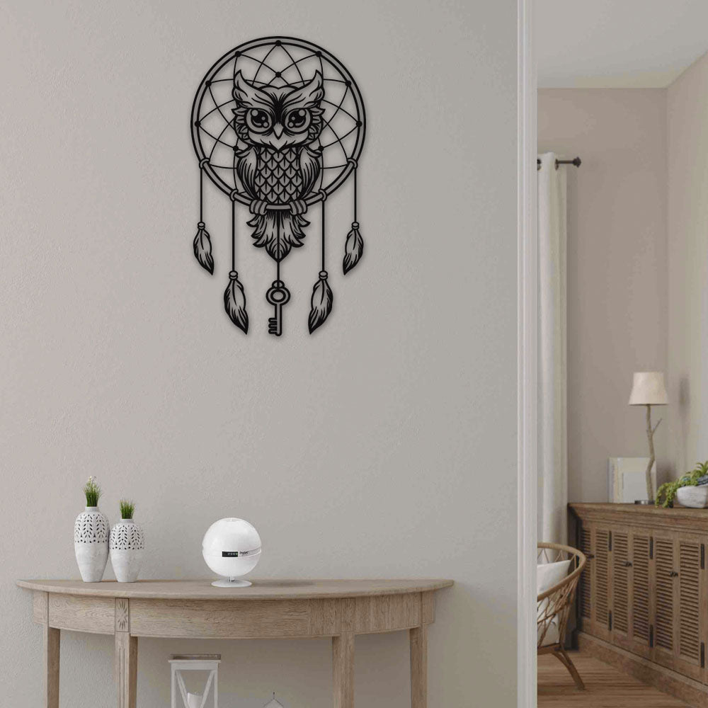 Owl Dreamcatcher - Led Light Metal - Owls Matrix LTD