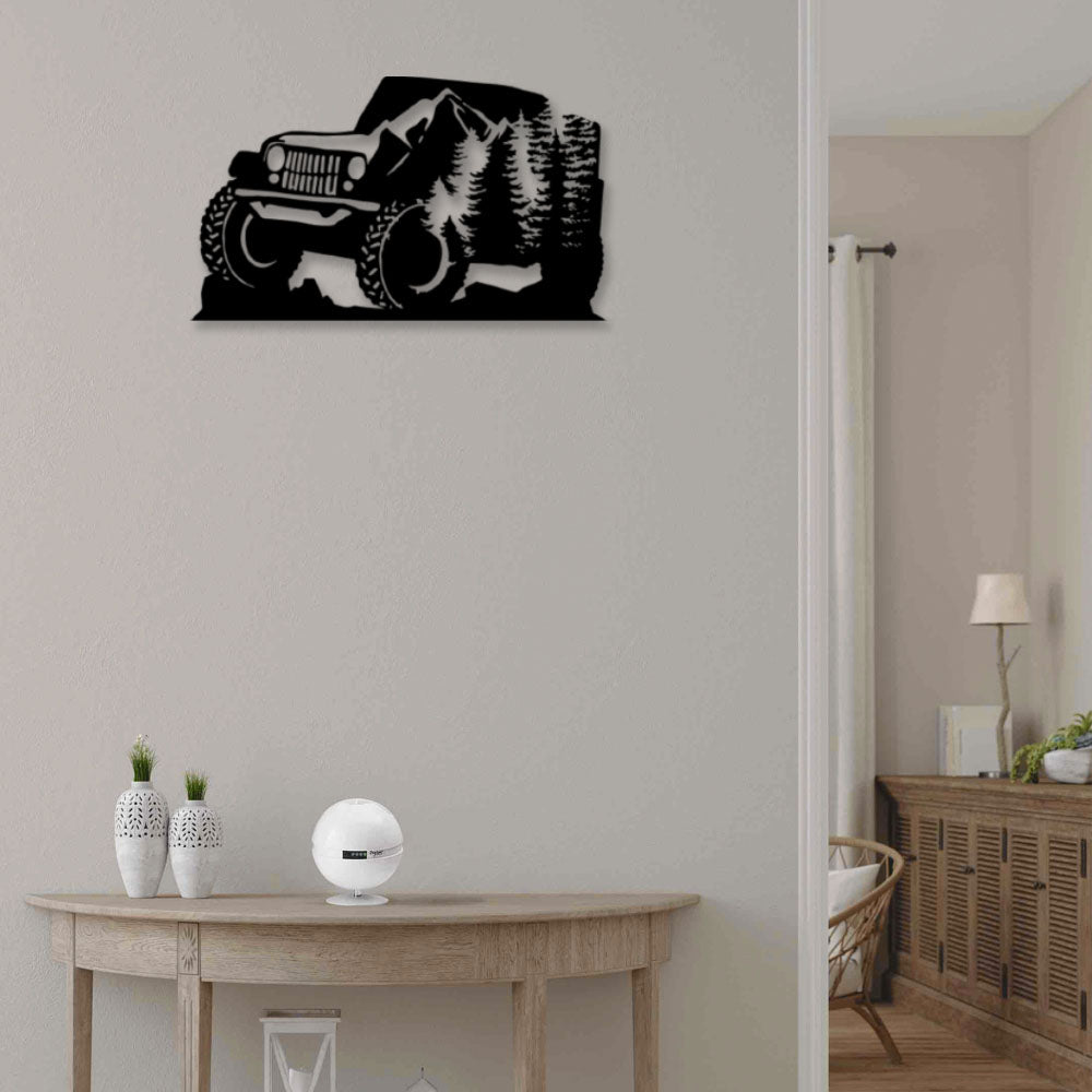 Jeep On The Mountain - Led Light Metal - Owls Matrix LTD