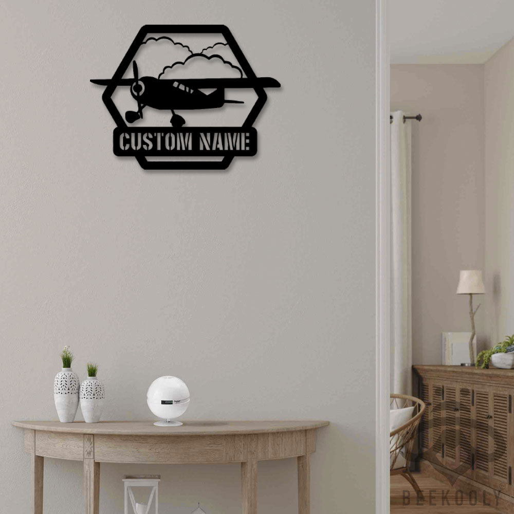 Airplane Love Life Personalized - Led Light Metal - Owls Matrix LTD