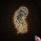 12"x12" Jellyfish Floral Sculpture Style - Led Light Metal - Owls Matrix LTD
