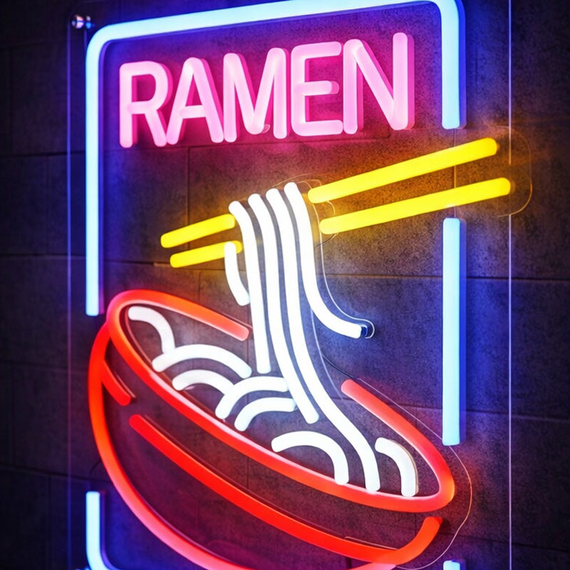 Modern Ramen Neon Sign – LED Noodle Bowl Wall Light