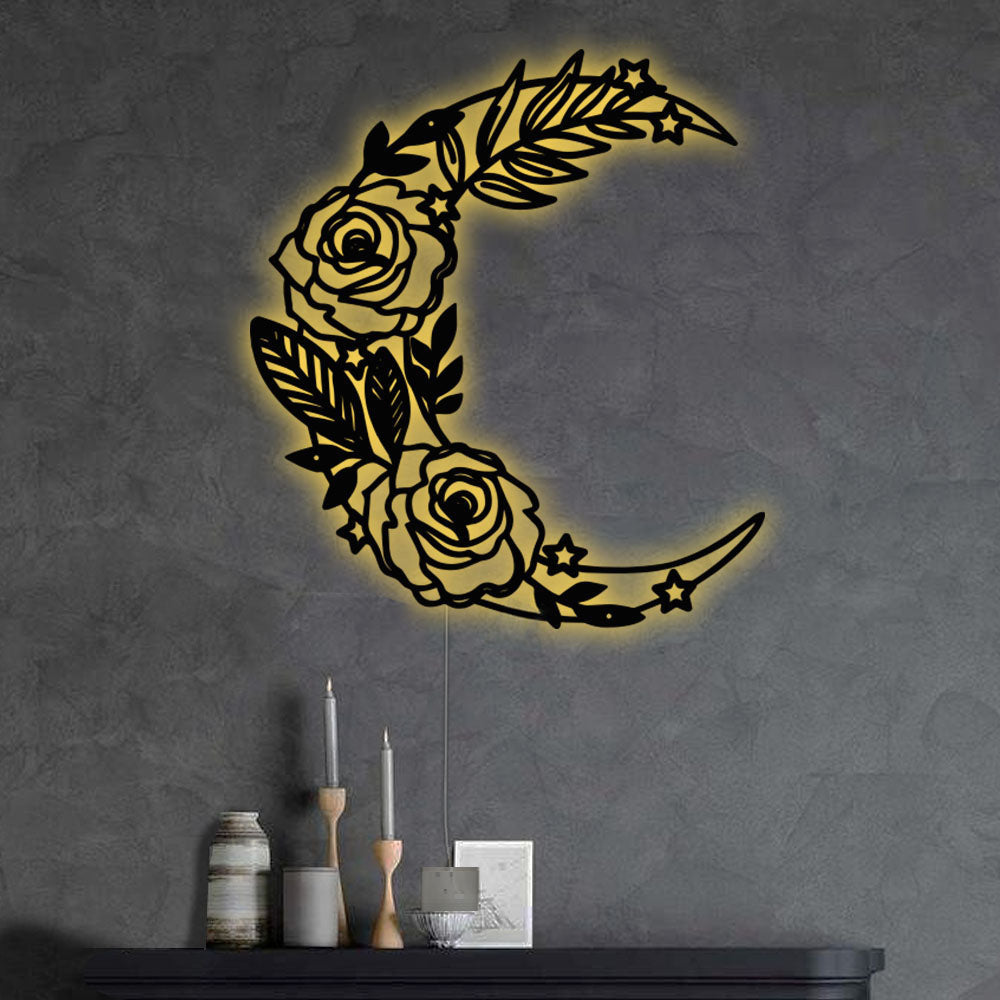 Moon Flower So Cool - Led Light Metal - Owls Matrix LTD