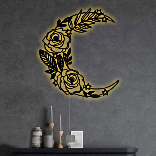 Moon Flower So Cool - Led Light Metal - Owls Matrix LTD