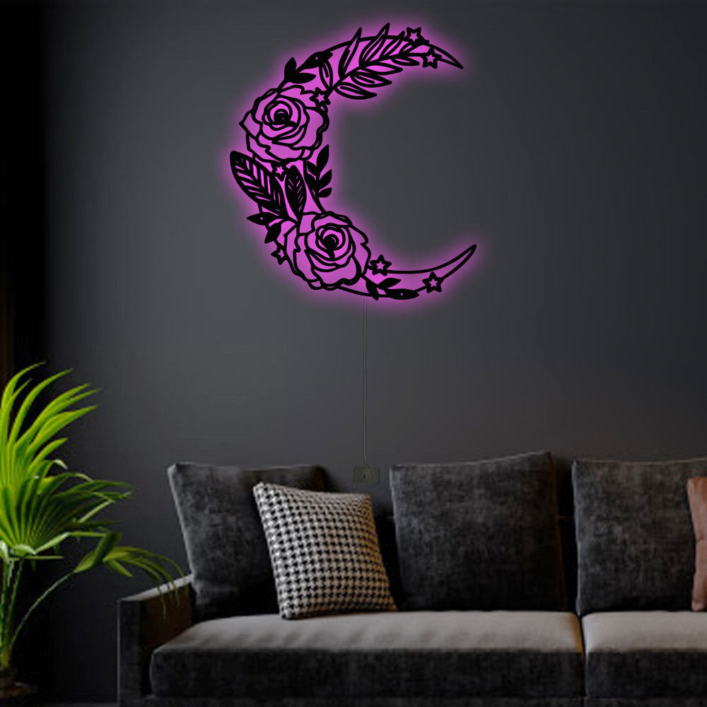 Moon Flower So Cool - Led Light Metal - Owls Matrix LTD