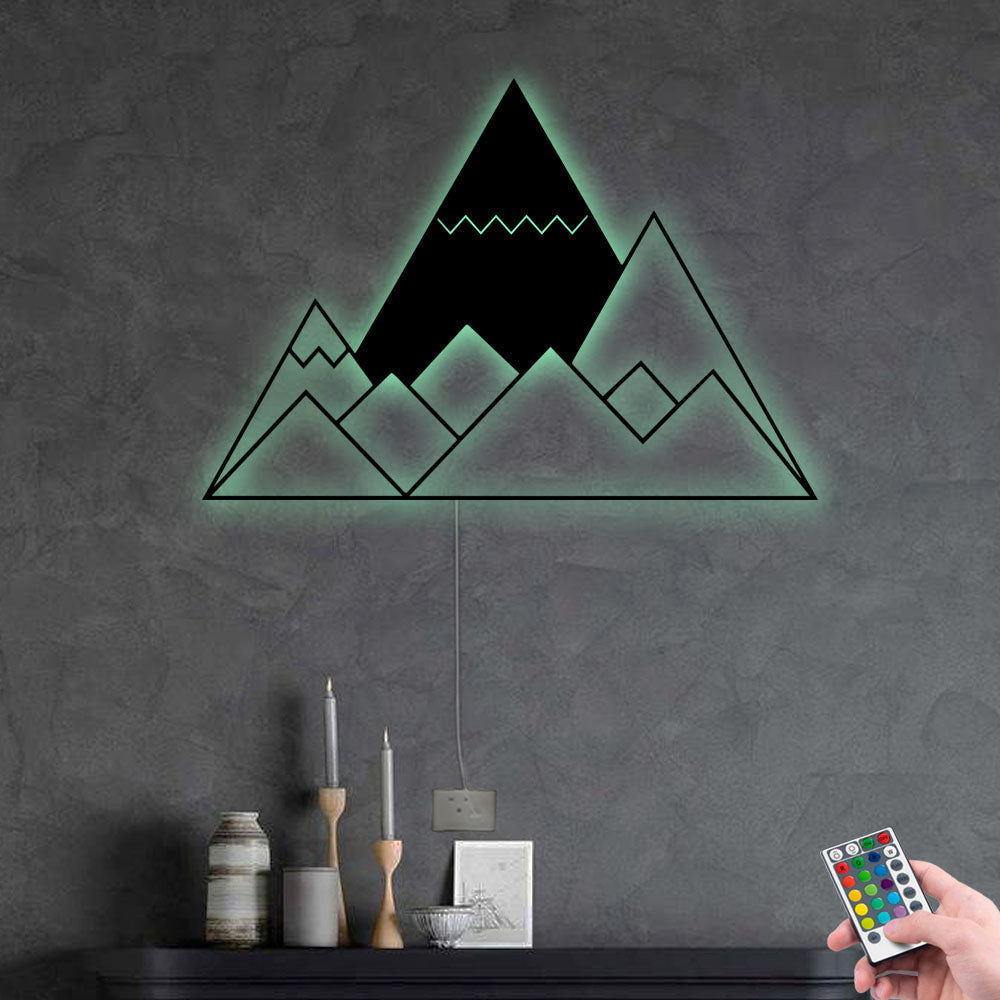 Mountain Love Lovely Life - Led Light Metal - Owls Matrix LTD