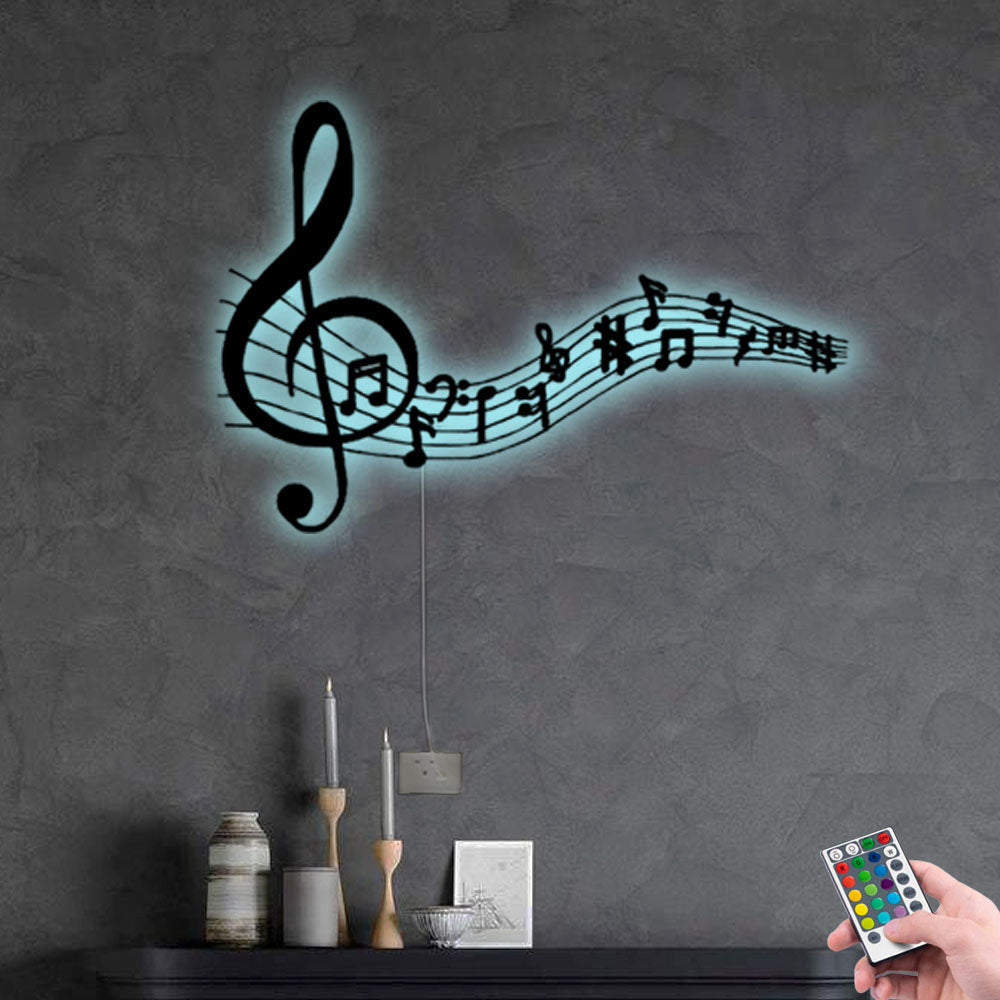 Music Notes So Easy - Led Light Metal - Owls Matrix LTD