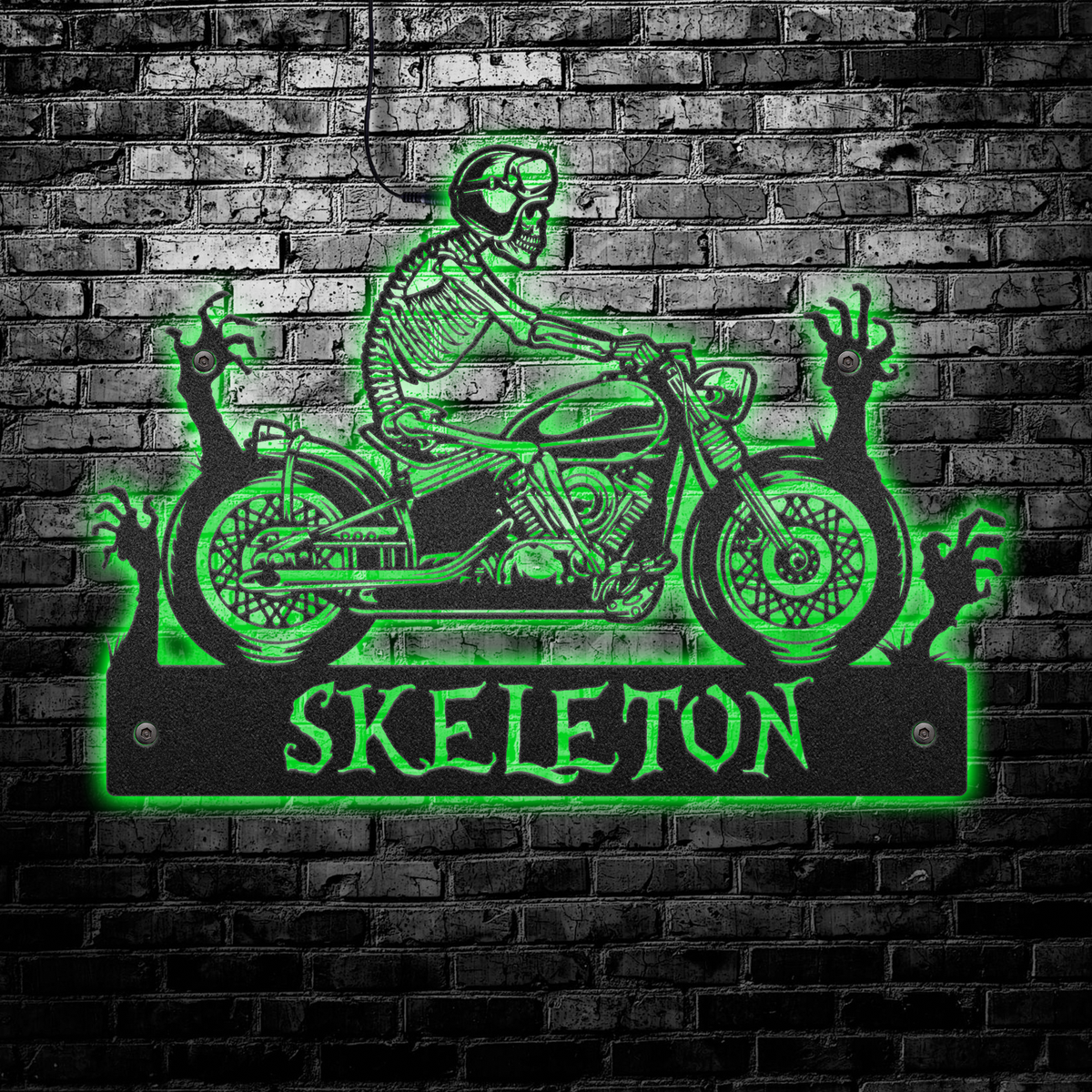 Skeleton Motorcycle - Led Light Metal - Owls Matrix LTD