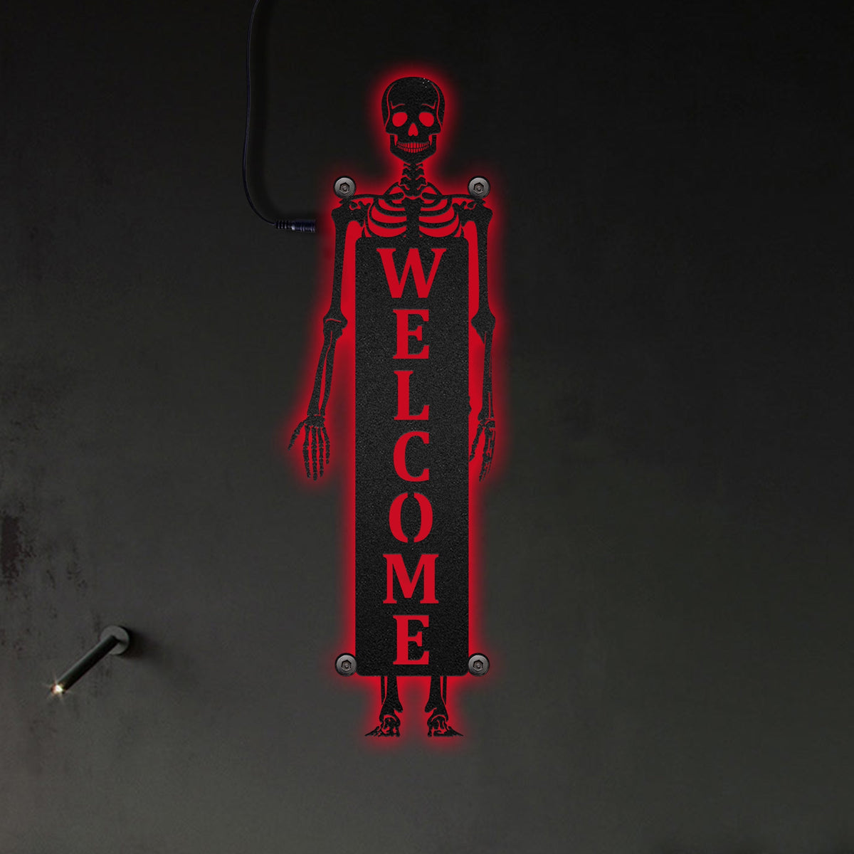 Halloween Welcome Halloween Skeleton - Led Light Metal - Owls Matrix LTD