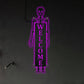 12"x12" Halloween Welcome Halloween Skeleton - Led Light Metal - Owls Matrix LTD