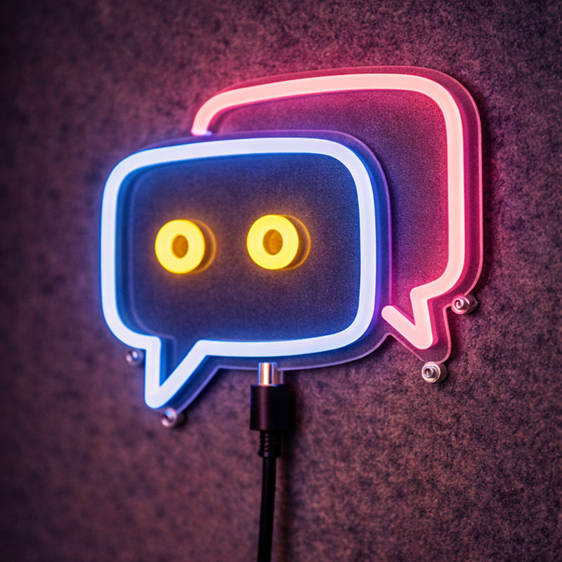 Neon Chat Bubble LED Sign – Modern Speech Bubble Wall Light for Bedroom & Gaming Room