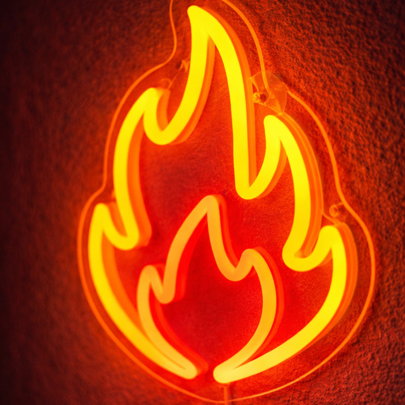 Neon Flame Wall Light – Bold Red & Orange Fire LED Sign