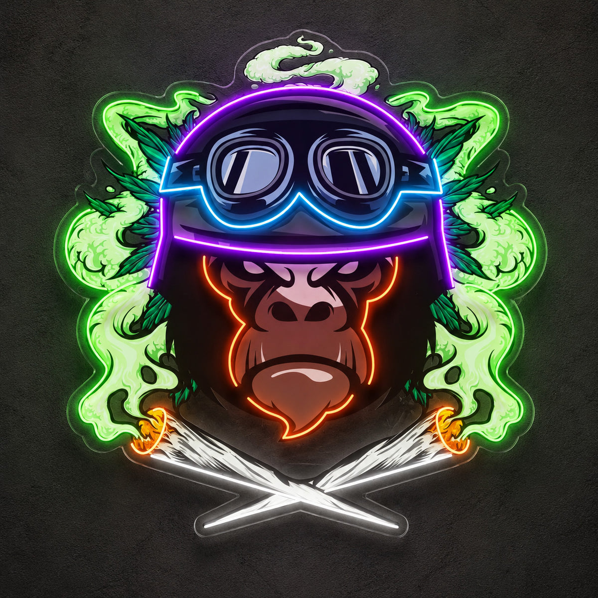 Neon Sign Gift For Men - Aviator Gorilla Wall Light
