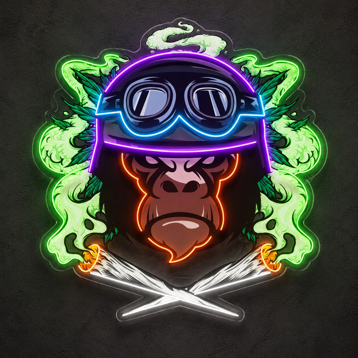 Neon Sign Gift For Men - Aviator Gorilla Wall Light
