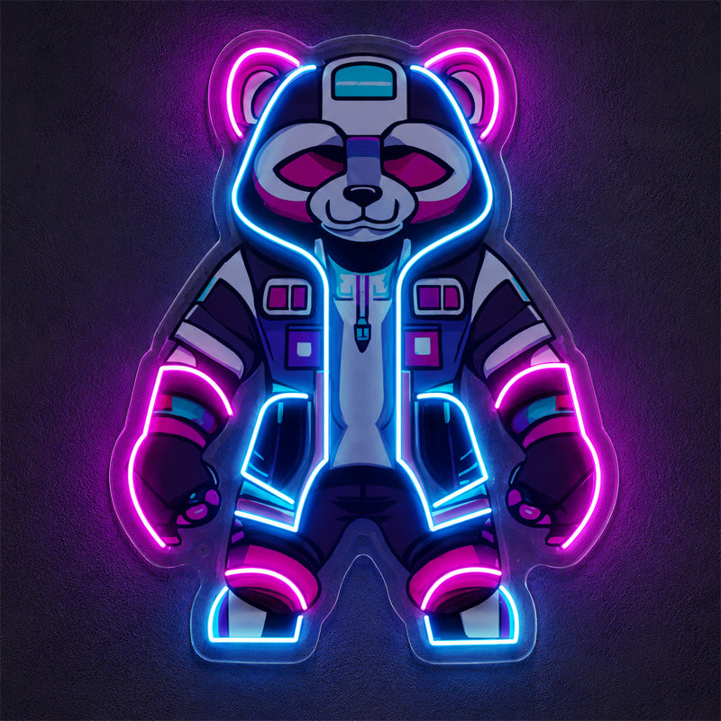 Neon Sign Gift For Men - Cyber Panda LED Wall Light
