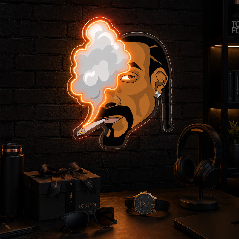 Neon Sign Gift For Men - Hip Hop Smoke LED Wall Light
