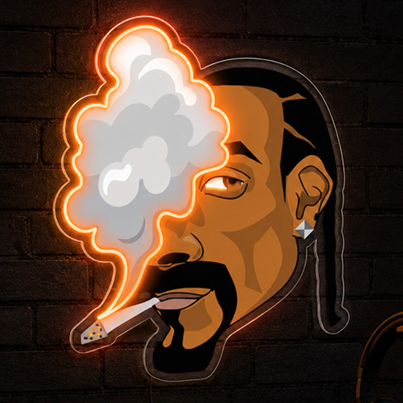 Neon Sign Gift For Men - Hip Hop Smoke LED Wall Light
