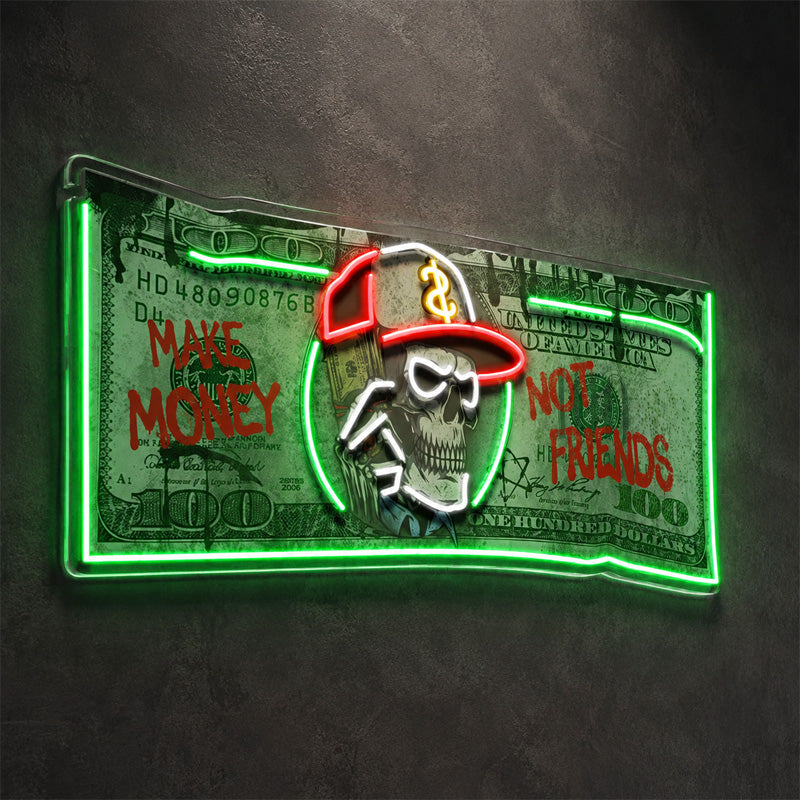 Neon Sign Gift For Men - Money Skull LED Wall Light
