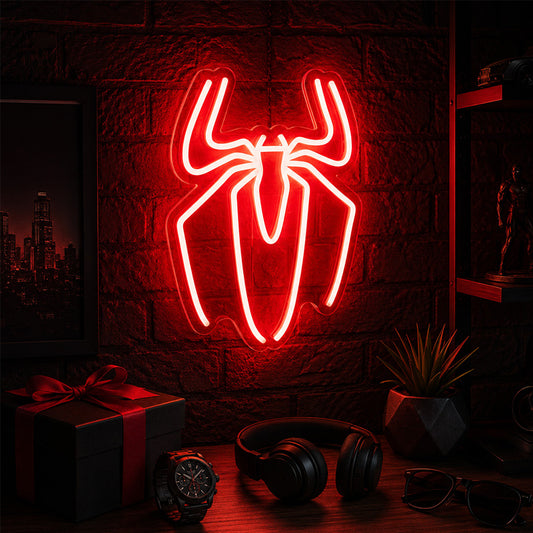 Neon Sign Gift For Men - Red Spider LED Wall Light
