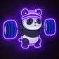 Neon Sign Gift For Men - Weightlifting Panda Wall Light

