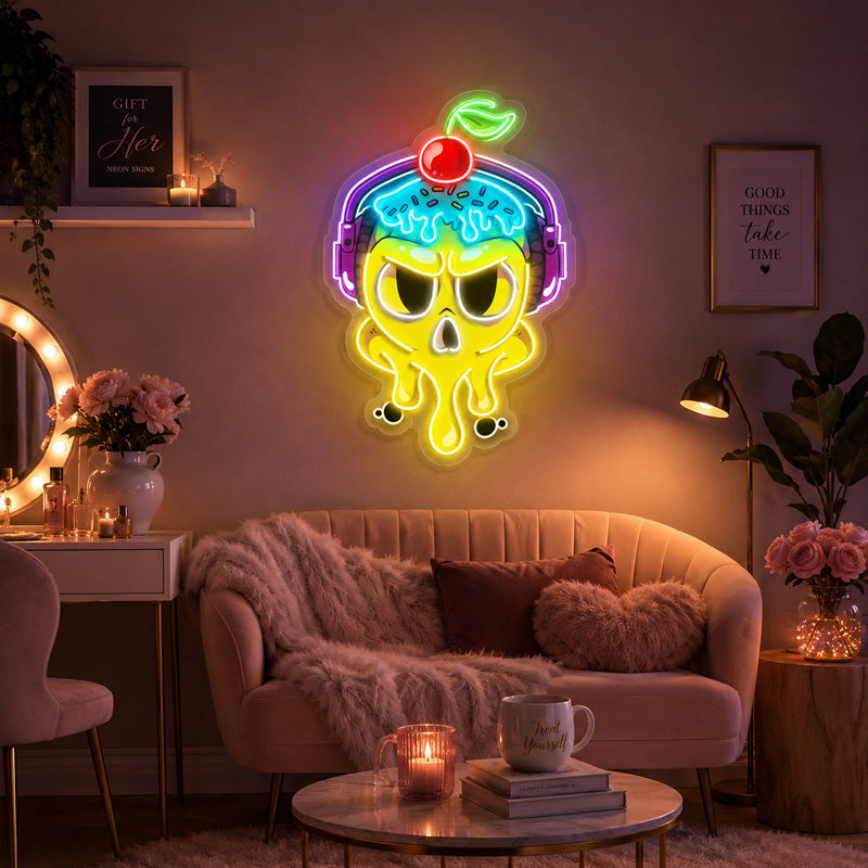 Neon Sign Gift Ideas for Women - Colorful Skull Glow
