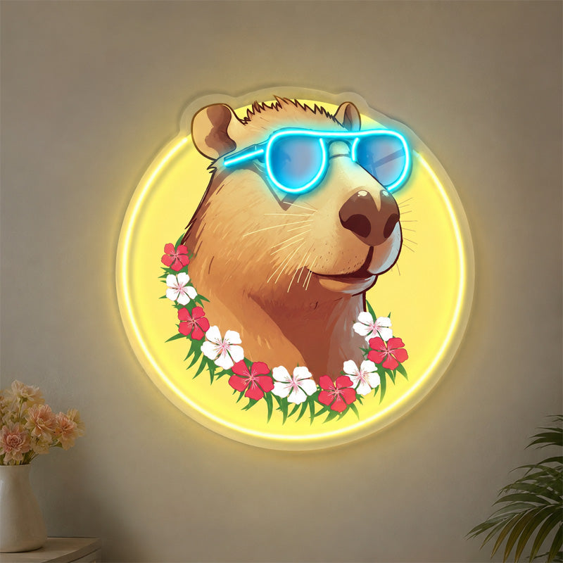 Neon Sign Gift Ideas for Women - Cool Capybara Glow
