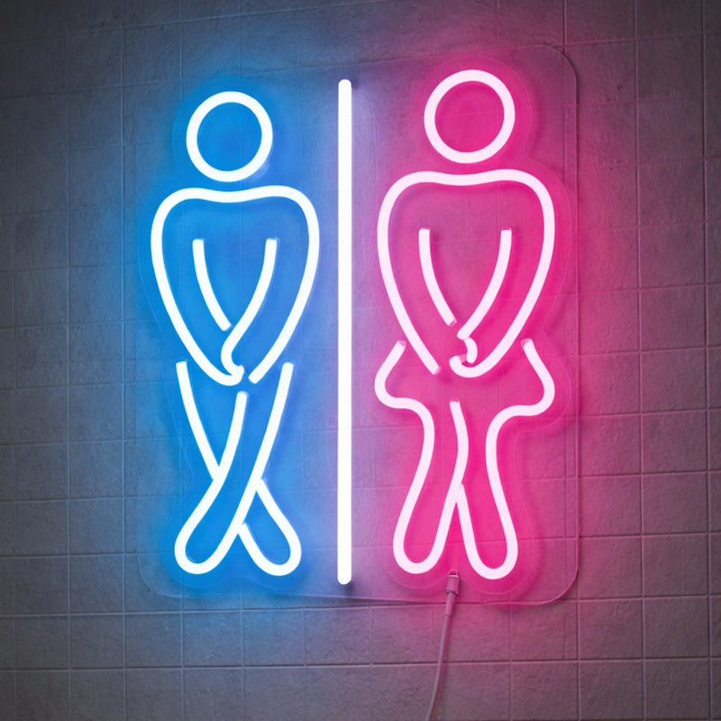 Neon Sign for Bathroom Decor – Funny Men Women LED Light

