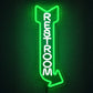 Neon Sign for Bathroom Decor – Green Restroom Arrow LED