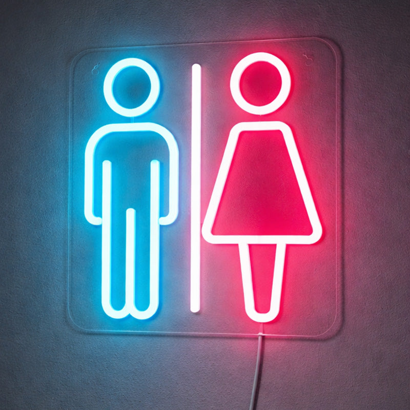 Neon Sign for Bathroom Decor – LED Men Women Icon Light
