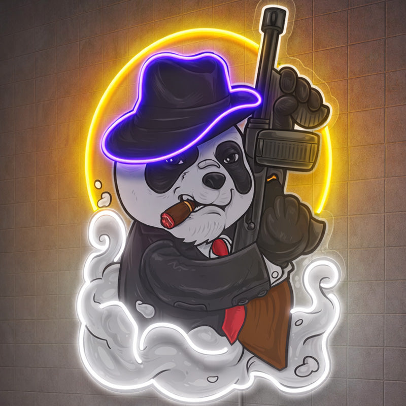 Neon Sign for Bathroom Decor – Panda LED Wall Art Light
