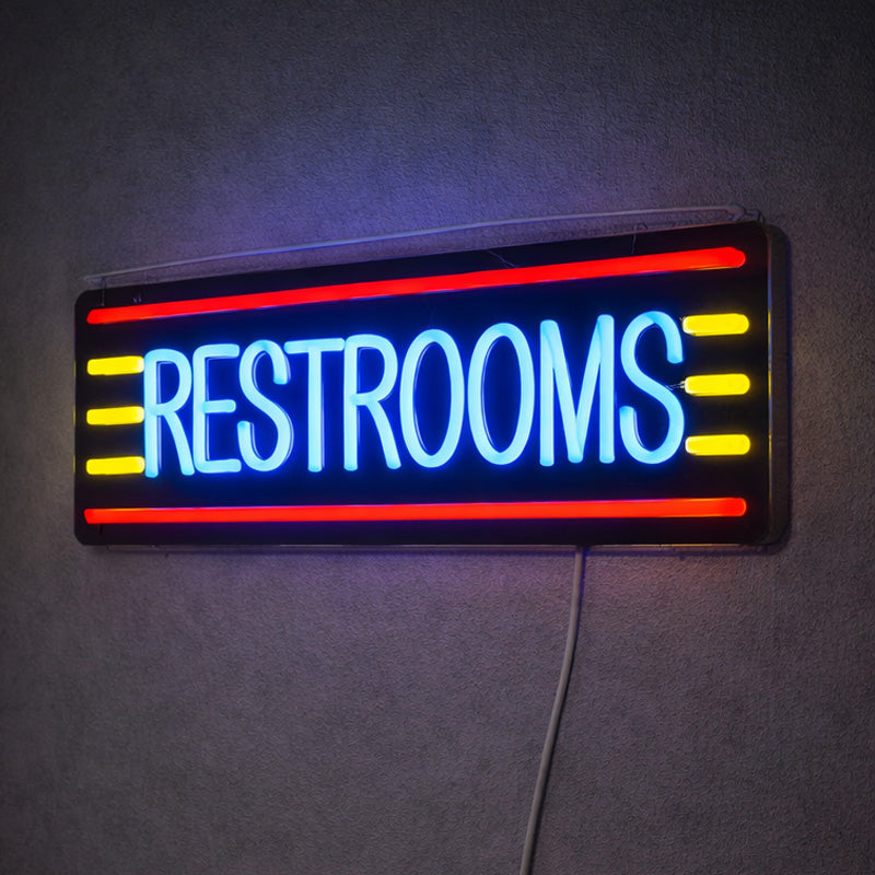 Neon Sign for Bathroom Decor – Restrooms LED Wall Light
