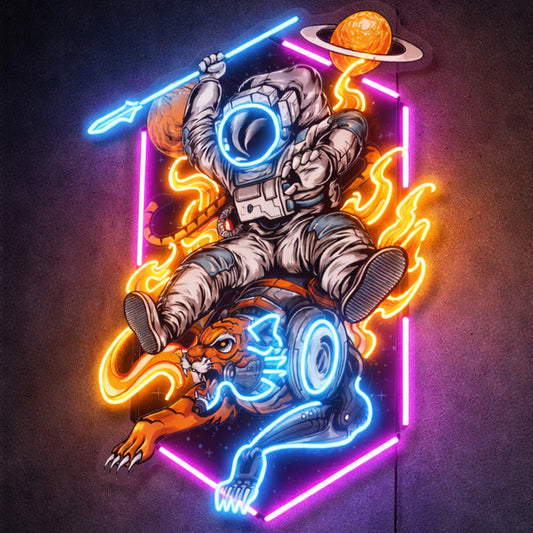 Neon Sign for Home Office – Astronaut LED Wall Decor