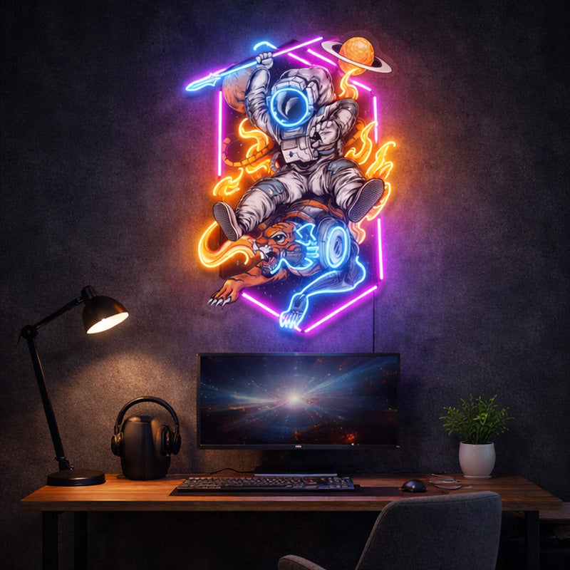 Neon Sign for Home Office – Astronaut LED Wall Decor