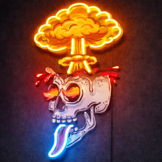 Neon Sign for Home Office – Skull LED Wall Decor