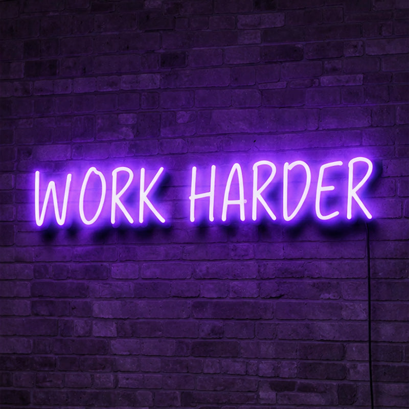 Neon Sign for Home Office – Work Harder LED Sign