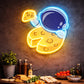 Neon Signs For Kitchen - LED Astronaut Cheese Wall Decor